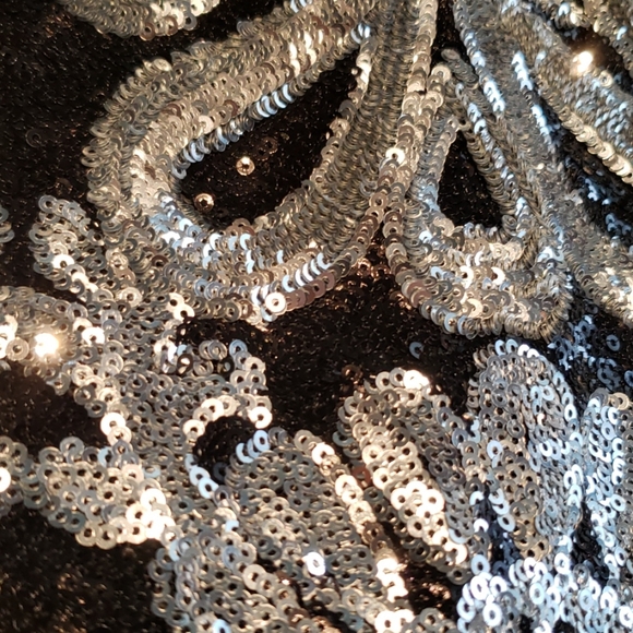 Alexia Admor Sequin Embroidered Dress Back Zip NEW Embellished Silver Black 🎉HP - Picture 17 of 17